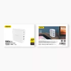 Dudao Hálózati GaN Gyorstöltő - 2x USB + 2x USB-C - 5A 100W - Fehér