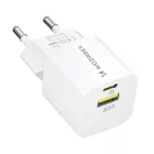 Wozinsky GaN Hálózati Töltő 33W - USB-A + USB-C - Fehér