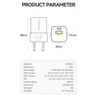 Wozinsky GaN Hálózati Töltő 33W - USB-A + USB-C - Fehér
