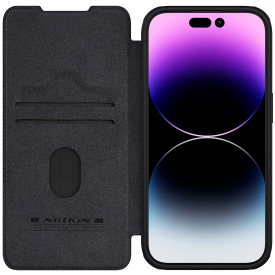 iPhone 15 Pro Max Tok - Nillkin Qin Pro Leather - Fekete