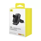Baseus MilkyWay Pro Autós Tartó  + 15W Induktív Töltő - Fekete
