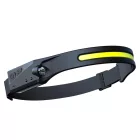LED Fejlámpa - Újratölthető - USB-C 1200mAh Mozgásérzékelővel 350 lm - Fekete