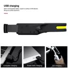 LED Fejlámpa - Újratölthető - USB-C 1200mAh Mozgásérzékelővel 350 lm - Fekete