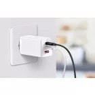 Baseus GaN5 Pro Hálózati Gyorstöltő - 2xUSB-C + USB + 1m C-C Kábel - 65W - Fehér