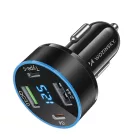 Wozinsky Autós Töltő Kijelzővel 50W - 2x USB-C + 2x USB-A - Fekete