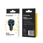 Wozinsky Autós Töltő Kijelzővel 50W - 2x USB-C + 2x USB-A - Fekete