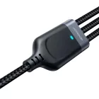 Joyroom 3in1 USB - USB-C + micro + Lightning Kábel - 0.3m 3.5A - Fekete