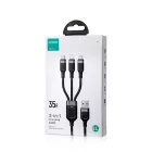 Joyroom 3in1 USB - USB-C + micro + Lightning Kábel - 0.3m 3.5A - Fekete