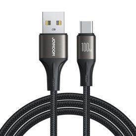 Joyroom USB-A - USB-C Light-Speed Kábel - 1.2m 100W - Fekete   Joyroom USB-A - USB-C Light-Speed Kábel - 1.2m 100W - Fekete