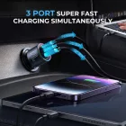 Joyroom JR-CCN07 Autós Töltő 120W - 2xUSB-C + USB-A + USB-C Kábel
