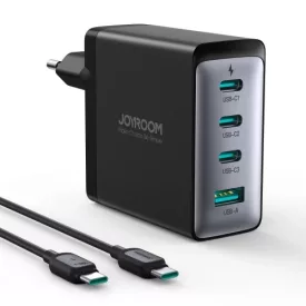   Joyroom GaN Hálózati Gyorstöltő 100W - 3x USB-C + USB-A + C-C Kábel