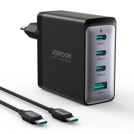 Joyroom GaN Hálózati Gyorstöltő 100W - 3x USB-C + USB-A + C-C Kábel