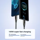 Joyroom USB-A - USB-C Pioneer Kábel - 1.2m 6A 100W - Fekete
