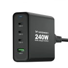 Wozinsky GaN Hálózati Töltő 240W - USB-A + 3x USB-C - Fekete