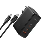 Baseus GaN5 Pro Hálózati Töltő 140W - 2x USB-C + USB-A + C-C Kábel - Fekete