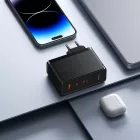 Baseus GaN5 Pro Hálózati Töltő 140W - 2x USB-C + USB-A + C-C Kábel - Fekete