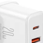 Joyroom JR-TCF05 Hálózati Töltő UK 20W - USB-A + USB-C - Fehér