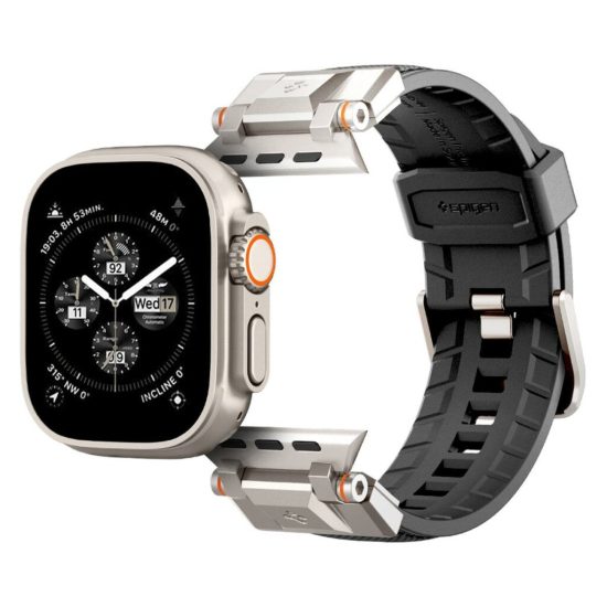 Apple Watch 4/5/6/7/8/9/SE/ Ultra (42/44/45/49 mm) Szíj - Spigen Durapro Armor - Fekete