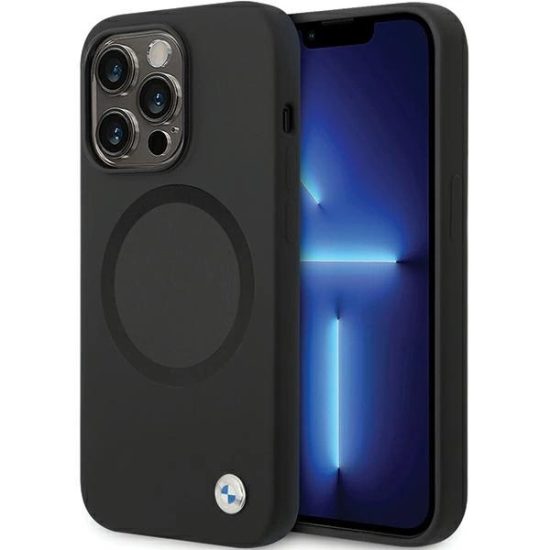 iPhone 14 Pro Max Tok - BMW Signature Liquid Silicone MagSafe - Fekete