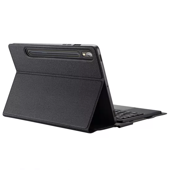 Samsung Galaxy Tab S10 FE / S9 FE / S9 Tok és Billentyűzet - Dux Ducis TK Keyboard Case - Fekete
