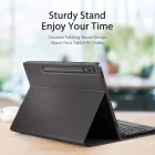 Samsung Galaxy Tab S10 FE / S9 FE / S9 Tok és Billentyűzet - Dux Ducis TK Keyboard Case - Fekete