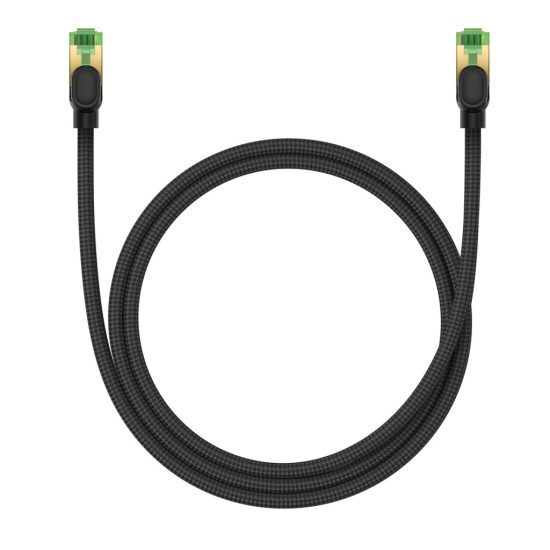 Baseus Cat.8 Fonott Hálózati Kábel - 1m 40Gbps - Fekete