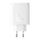 Baseus OS-Cube Pro Hálózati Töltő - 2xUSB-C + USB - 65W - Fehér
