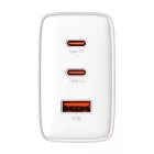 Baseus OS-Cube Pro Hálózati Töltő - 2xUSB-C + USB - 65W - Fehér