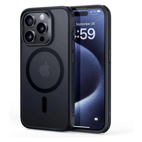 iPhone 15 Pro Max Tok - ESR Classic Hybrid Halolock - Áttetsző-Fekete