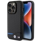 iPhone 15 Pro Tok - BMW Leather Carbon - Fekete