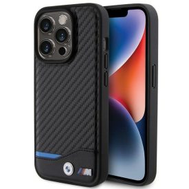 iPhone 15 Pro Tok - BMW Leather Carbon - Fekete iPhone 15 Pro Tok - BMW Leather Carbon - Fekete