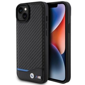 iPhone 15 Plus Tok - BMW Leather Carbon - Fekete iPhone 15 Plus Tok - BMW Leather Carbon - Fekete