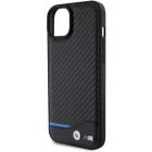 iPhone 15 Plus Tok - BMW Leather Carbon - Fekete