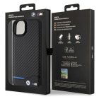 iPhone 15 Plus Tok - BMW Leather Carbon - Fekete