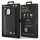 iPhone 15 Tok - BMW Leather Carbon - Fekete