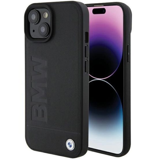 iPhone 15 Tok - BMW Leather Hot Stamp - Fekete