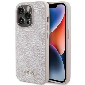 iPhone 15 Pro Tok - Guess 4G Metal Gold Logo - Pink iPhone 15 Pro Tok - Guess 4G Metal Gold Logo - Pink