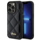 iPhone 15 Pro Tok - Guess Quilted Metal Logo - Fekete