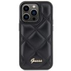 iPhone 15 Pro Tok - Guess Quilted Metal Logo - Fekete