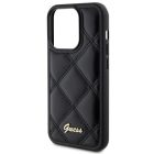 iPhone 15 Pro Tok - Guess Quilted Metal Logo - Fekete