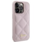 iPhone 15 Pro Tok - Guess Quilted Metal Logo - Pink