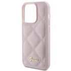 iPhone 15 Pro Tok - Guess Quilted Metal Logo - Pink