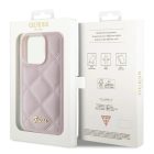 iPhone 15 Pro Tok - Guess Quilted Metal Logo - Pink