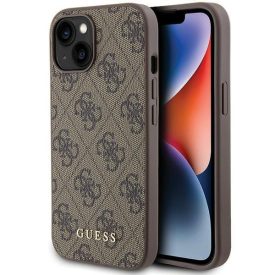 iPhone 15 Tok - Guess 4G Metal Gold Logo - Barna iPhone 15 Tok - Guess 4G Metal Gold Logo - Barna