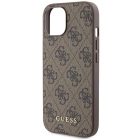 iPhone 15 Tok - Guess 4G Metal Gold Logo - Barna