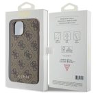 iPhone 15 Tok - Guess 4G Metal Gold Logo - Barna