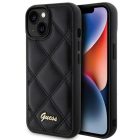 iPhone 15 Tok - Guess Quilted Metal Logo - Fekete
