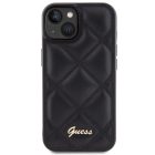 iPhone 15 Tok - Guess Quilted Metal Logo - Fekete