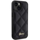 iPhone 15 Tok - Guess Quilted Metal Logo - Fekete