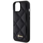 iPhone 15 Tok - Guess Quilted Metal Logo - Fekete